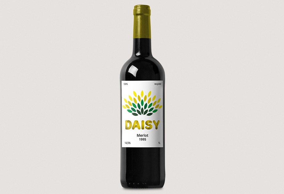 Wine Bottle Label Made Of Renewable Materials